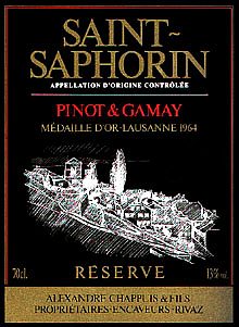 St-Saphorin rouge  Réserve